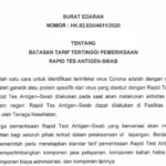 Aturan Test Antigen-Swab, Tarif Tertinggi Rp 275 Ribu Untuk Luar Pulau Jawa