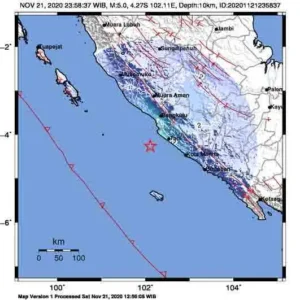 Sabtu Malam Bengkulu Kembali Digoyang Gempa
