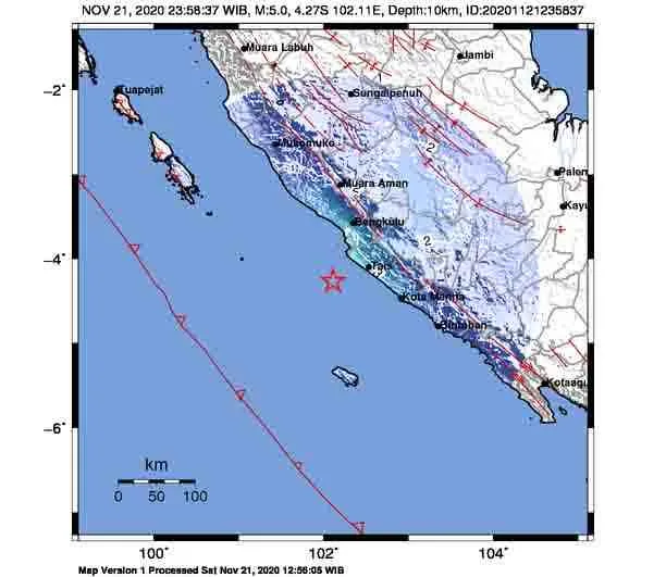 Sabtu Malam Bengkulu Kembali Digoyang Gempa