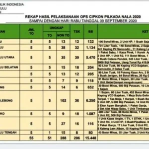 Ops Cipkon Berakhir, 206 Tersangka Berhasil Ditangkap Polda Bengkulu Dan Polres Jajaran