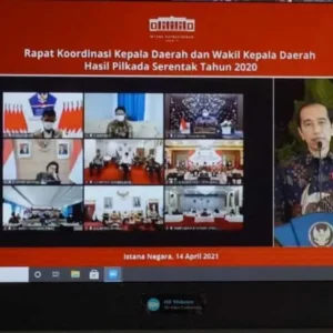 Gubernur dan Wagub Bengkulu Rakor Hasil Pilkada 2020 Bersama Presiden RI Secara Virtual