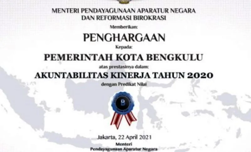 Penilaian SAKIP, Pemkot Bengkulu Bertahan di Predikat B