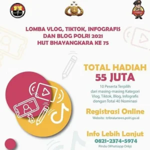 Sambut HUT Bhayangkara Ke-75, Polri Gelar Lomba VLOG, TIKTOK, INFOGRAFIS dan BLOG