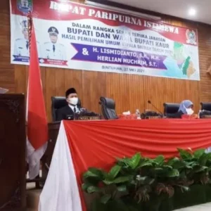 Rapat Paripurna Istimewa DPRD Kaur Sertijab Bupati dan Wakil Bupati 2021-2024