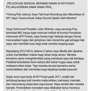 Dilecehkan Rekan Kerja Hingga Buah Zakar Dicoreti, Pegawai KPI Pusat Minta Keadilan