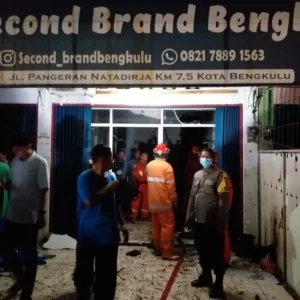 Kebakaran Ruko, Polres Bengkulu Lakukan Pengamanan Lokasi