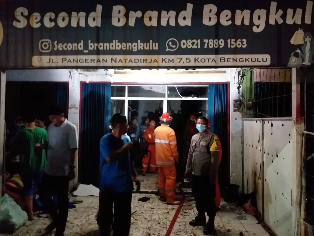 Kebakaran Ruko, Polres Bengkulu Lakukan Pengamanan Lokasi