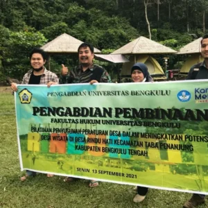 Pelatihan Penyusunan Perdes Rindu Hati inisiasi tiga Dosen Fakultas Hukum Universitas Bengkulu