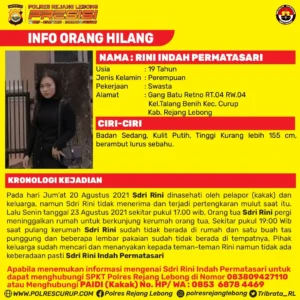 Tak Terima Diberi Nasihat, Remaja Curup Kabur dari Rumah