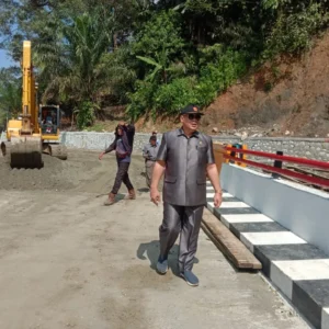 Herwin Suberhani Cek Progres Pengerjaan Jalan dan Jembatan Luguran
