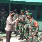HUT TNI Ke-76, Kapolres Kaur Beri Kejutan Makoramil 408-04 Kaur Selatan