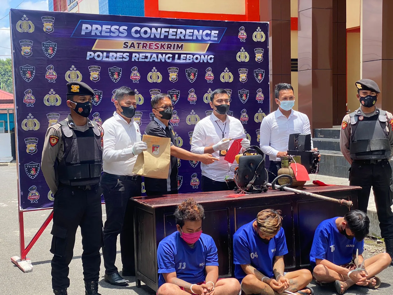 Tangkap 3 Pelaku Kurang Dari Sepekan, Polres RL Gelar Konferensi Pers