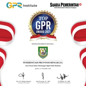 Bersinergi Dengan Media, Pemerintah Provinsi Bengkulu Raih Penghargaan GPR Awards 2021