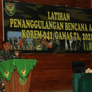 Buka Latihan Lintas Instansi, Danrem 041/Gamas Ungkap Tiga Hal Penting Penanggulangan Bencana