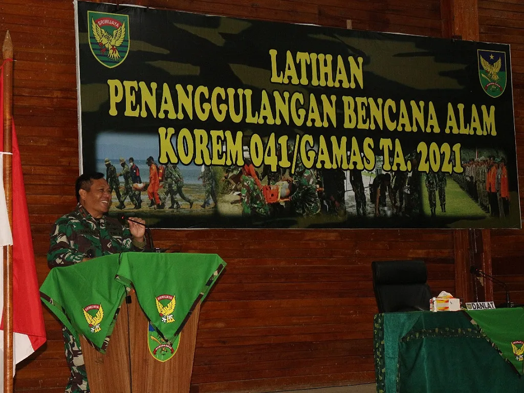 Buka Latihan Lintas Instansi, Danrem 041/Gamas Ungkap Tiga Hal Penting Penanggulangan Bencana