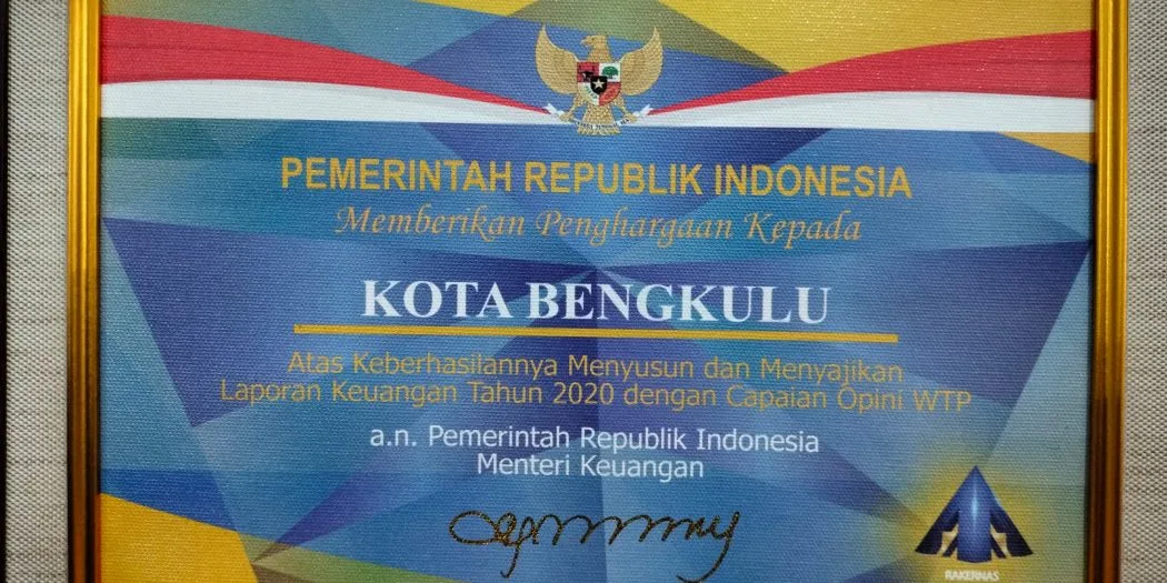 Pemkot Bengkulu Kembali Raih WTP Dari Kemnkeu