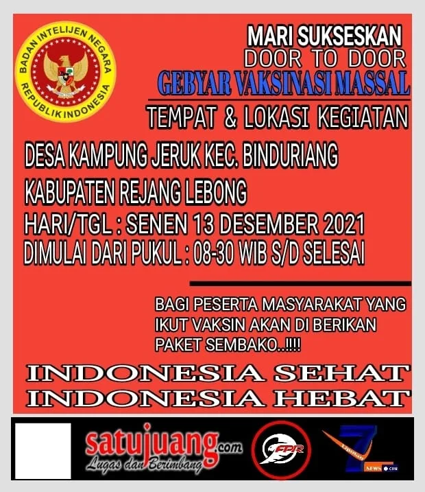 13 Desember 2021 Warga Binduriang, Ayo Vaksin !!!
