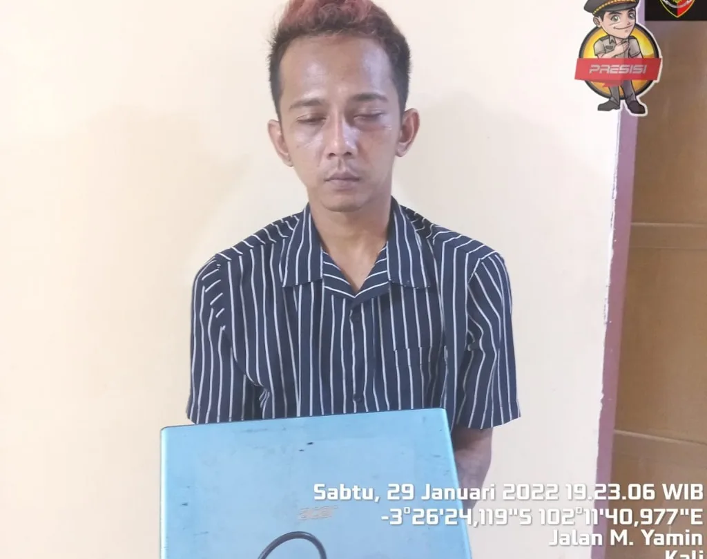 Curi Laptop Mahasiswi Pria Padang Jaya Ditangkap