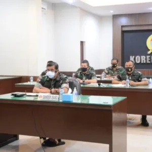 Danrem 084/BJ Ikuti Apel Vicon Oleh Pangdam V/Brawijaya.