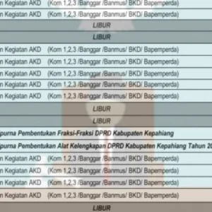 Jadwal dan Kegiatan DPRD Bulan Februari 2022