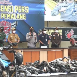 Kurang Dari Sebulan Polres Pemalang Amankan 378 Knalpot Brong