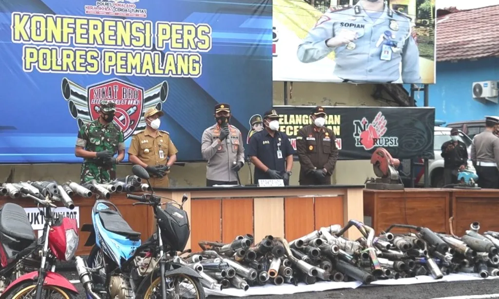 Kurang Dari Sebulan Polres Pemalang Amankan 378 Knalpot Brong