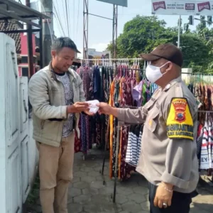 Status Naik Level 2 Patroli PPKM Pemalang Gencarkan Bagi Masker