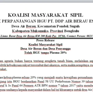 Tiga Tuntutan Masyarakat Air Berau ke PT DDP