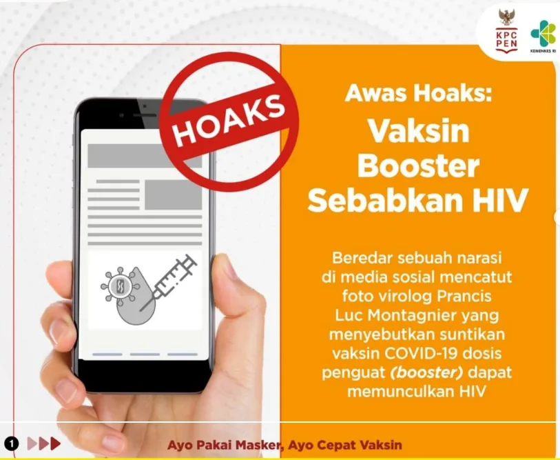 Awas Hoax : Vaksin Booster Sebabkan HIV