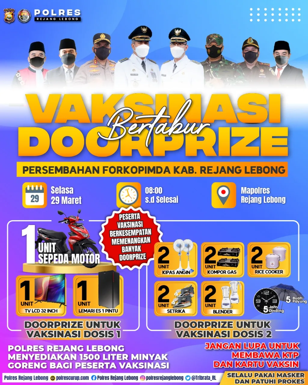 Ayo Ikuti Vaksinasi Berhadiah Motor di Polres RL!