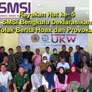 Rayakan Hut ke- 5, SMSI Bengkulu Deklarasikan Tolak Berita Hoax dan Provokasi Rayakan Hut ke- 5, SMSI Bengkulu Deklarasikan Tolak Berita Hoax dan Provokasi