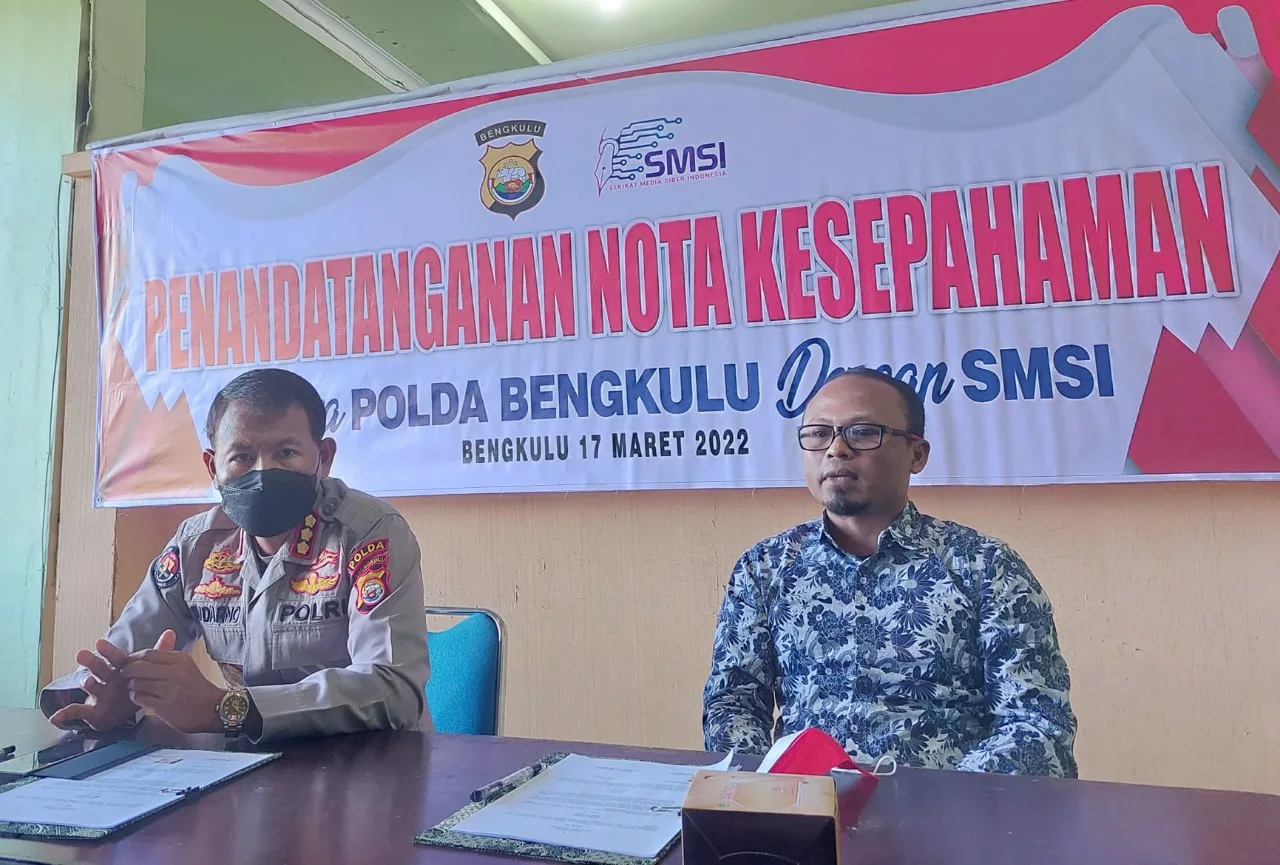 SMSI dan Polda Bengkulu MoU Penyebarluasan Informasi