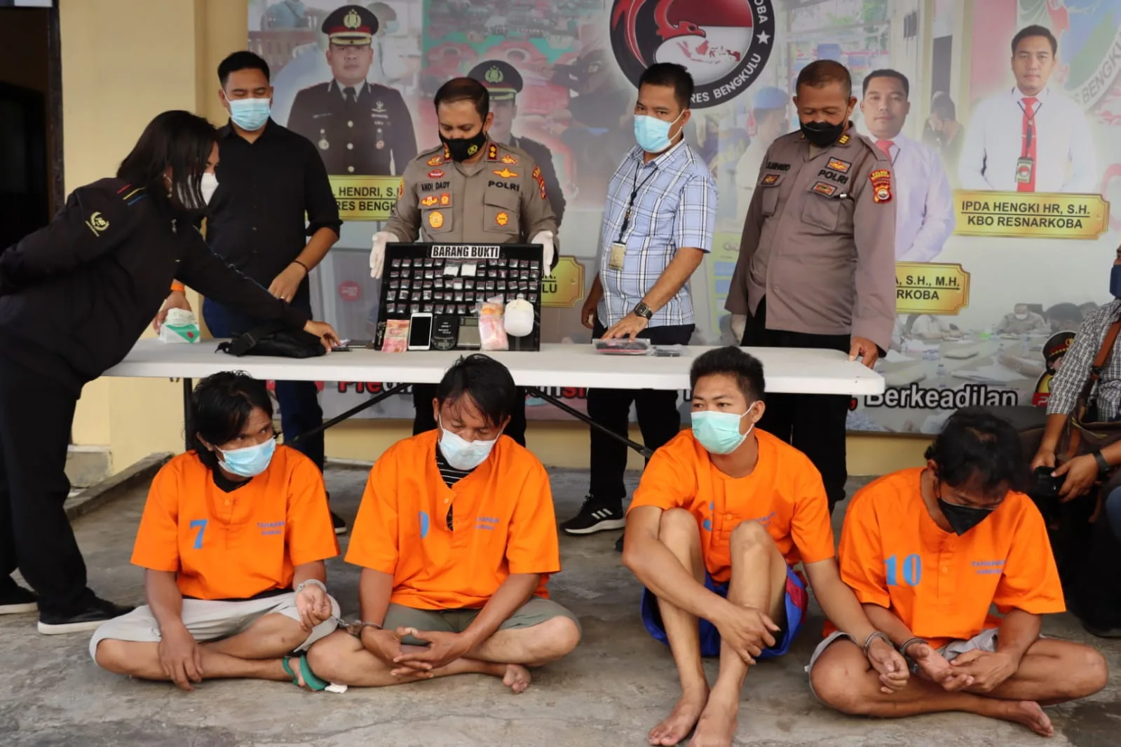 Tangkap 4 Orang Tersangka, Polres Bengkulu Sita 61 Paket Sabu