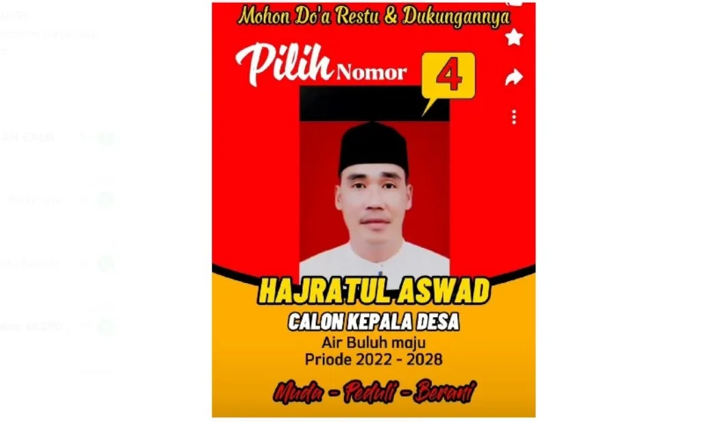 Cakades Air Buluh Nomor 04, Hajratul Aswad Siap Majukan Desa