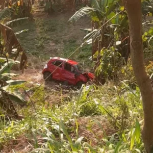 Tengah Hari, Brio Merah Terjun Ke Jurang