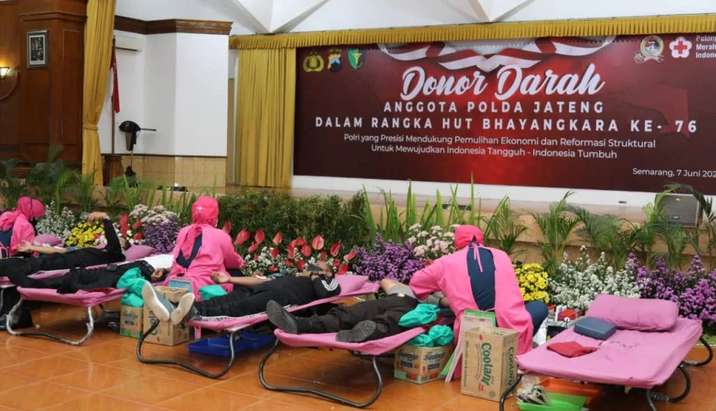 Jelang HUT Bhayangkara ke-76, Polda Jateng Gelar Donor Darah