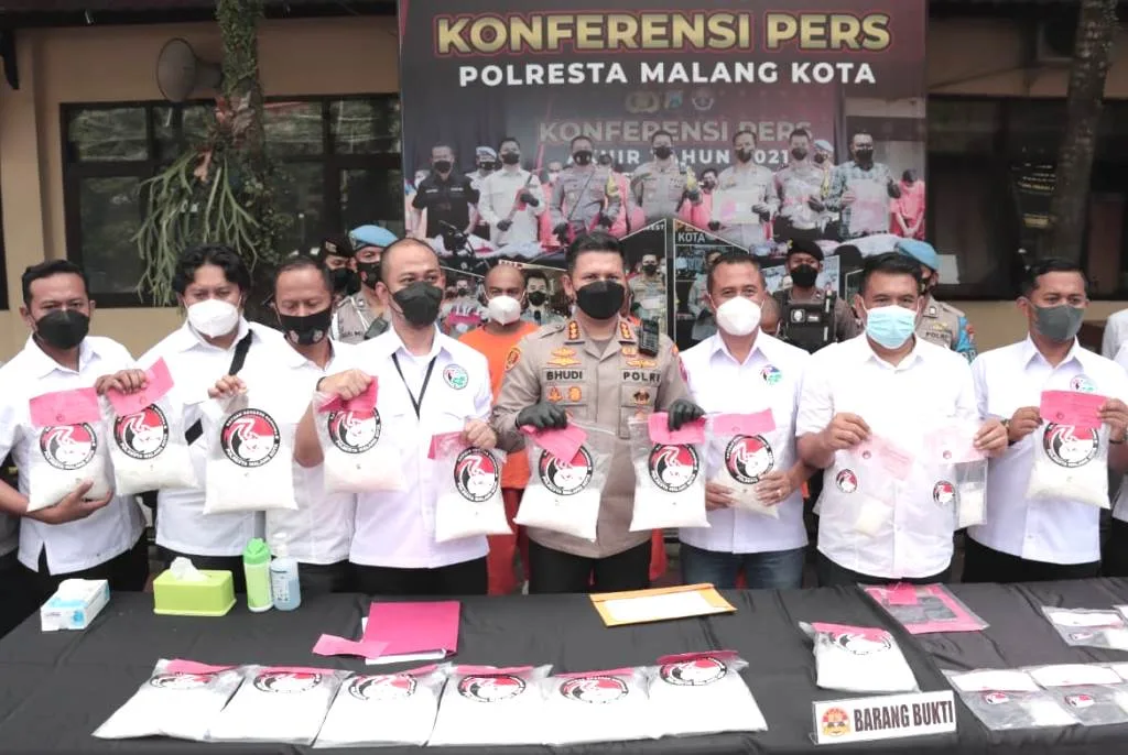 Peredaran Sabu 21 Kg Berhasil Digagalkan Polresta Kota Malang