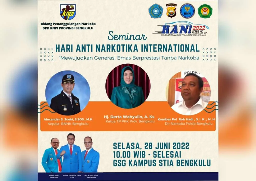 Peringati HANI, KNPI Seminar Bersama BNN, Polda Bengkulu dan Tokoh Perempuan