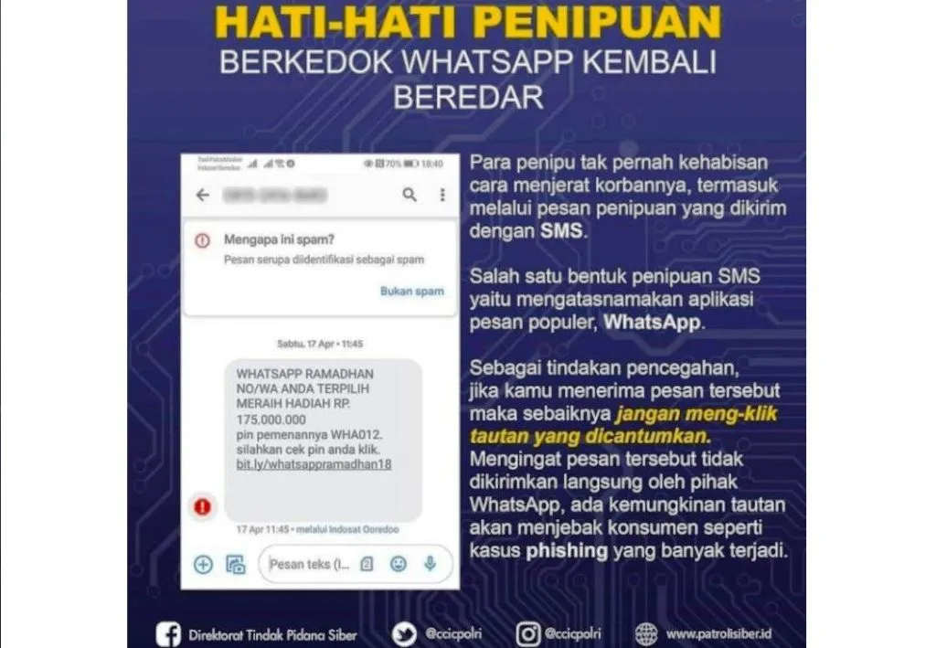 Waspada Penipuan Modus Mengaku dari Pihak WhatsApp