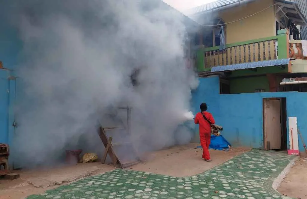 Cegah Penyebaran DBD, Pemukiman Warga Kolong Bawah di Fogging