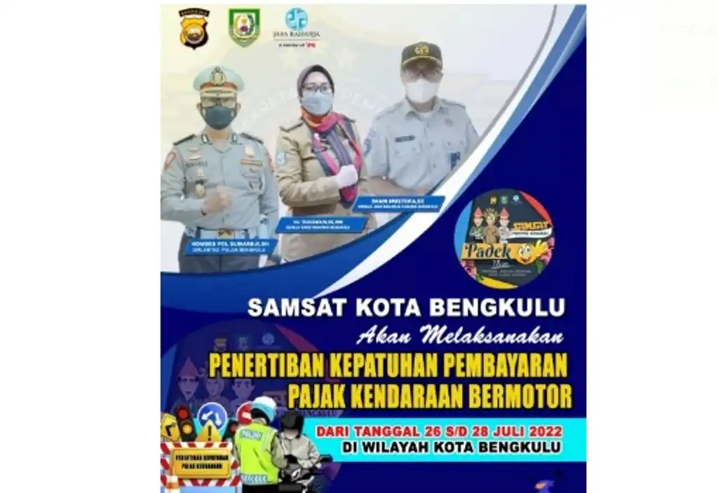 Mulai Hari ini Kepolisian dan Samsat Bengkulu Gelar Razia Pajak Kendaraan