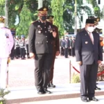 Puncak HUT Bhayangkara, Polres Karimun Ikut Upacara Virtual Live Dari Semarang