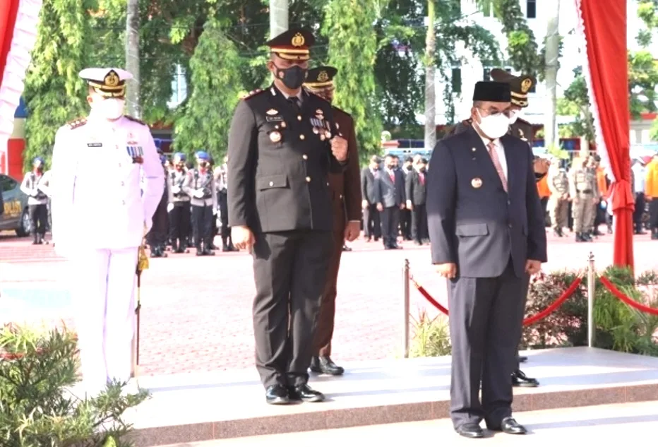 Puncak HUT Bhayangkara, Polres Karimun Ikut Upacara Virtual Live Dari Semarang