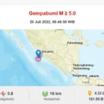 Rabu Pagi 20 July 2022 Gempa Goyang Bengkulu
