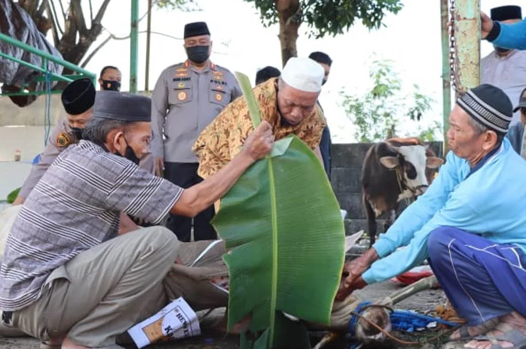 Sambut Idul Adha, Polres Demak Sembelih 4 Sapi dan 9 Kambing