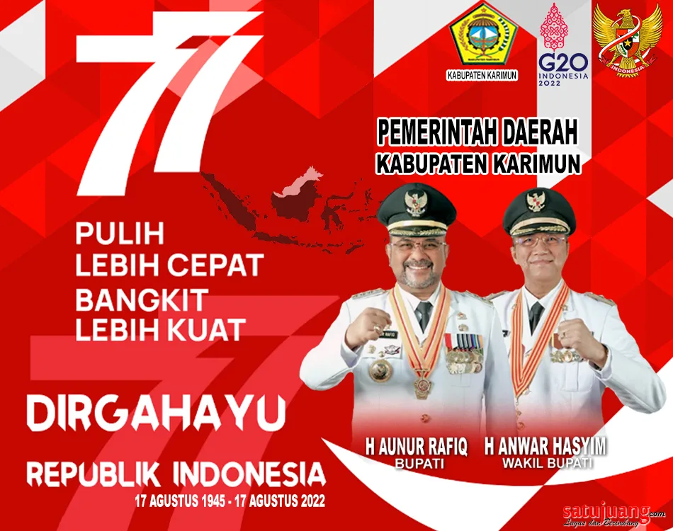 Pemerintah Daerah Kabupaten Karimun Mengucapkan Selamat HUT Kemerdekaan Republik Indonesia Ke 77 Tahun