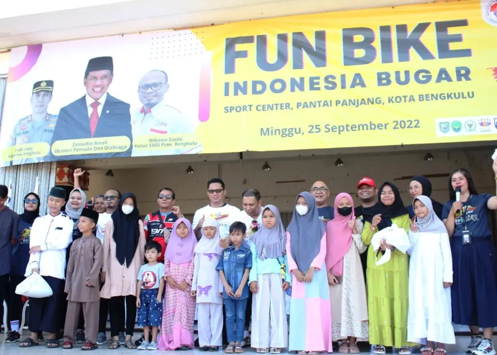 Fun Bike Haornas, SMSI Bengkulu Gandeng Baznas Kota Santuni 56 Anak Yatim