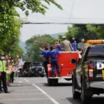 Kirab Bendera Pataka Jer Basuki Mawa Beya Tiba di Kota Batu Menuju Kediri 