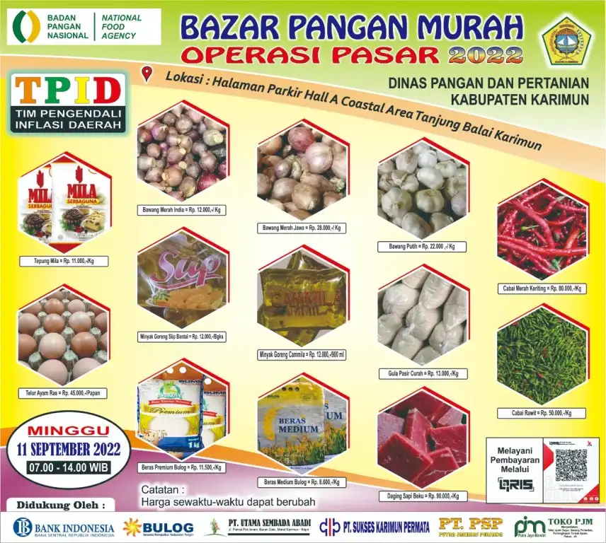 Tekan Inflasi Pangan, TPID Karimun Gelar Bazar Pangan Murah