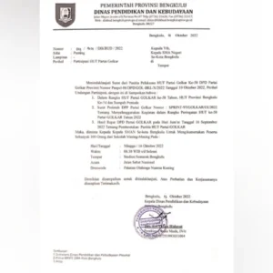 Beberapa Fakta Surat Imbauan Mengikuti HUT Golkar Dari Dikbud Provinsi Bengkulu Fakta Surat Imbauan yang diterbitkan